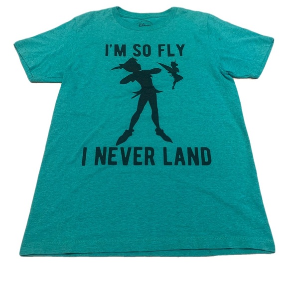💙 Disney Peter Pan "I'm So Fly I Never Land" Teal T-Shirt S - Picture 1 of 6